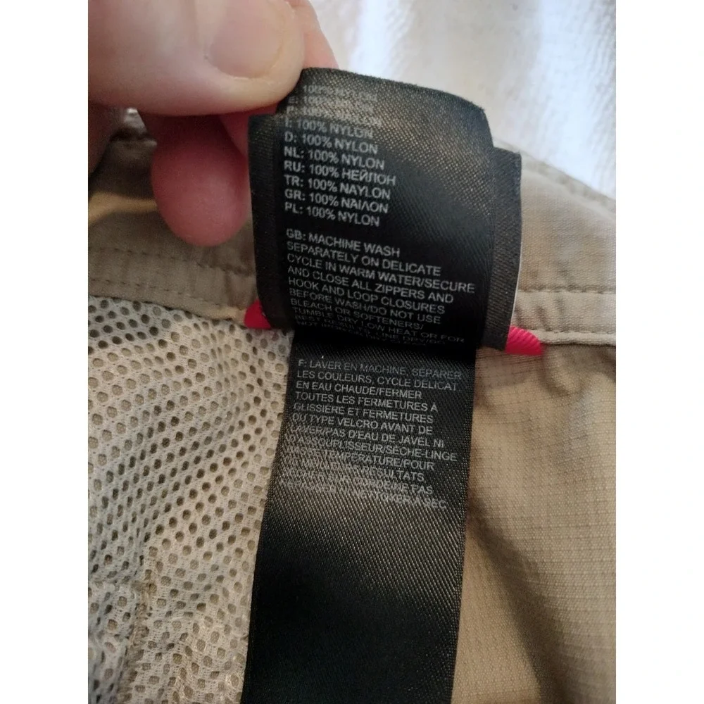 The North Face Horizon Cargo Shorts Men 32 Khaki‎ Tan Nylon Ripstop Hiking Flaws